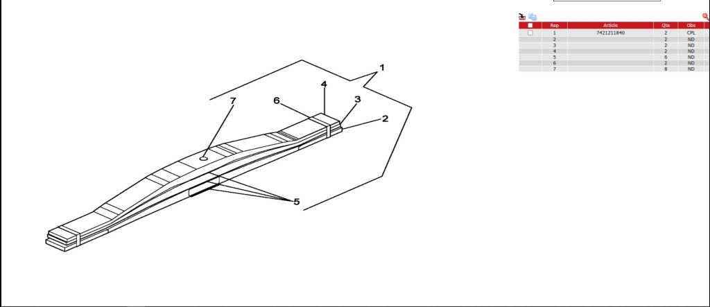 piece_RENAULT  410DXI 8X4 LAMES DE SUSPENSION 1ER PONT G